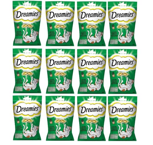 Dreamies Katzensnacks Katzenleckerlis Catnip mit Katzenminze Geschmack 12x60g