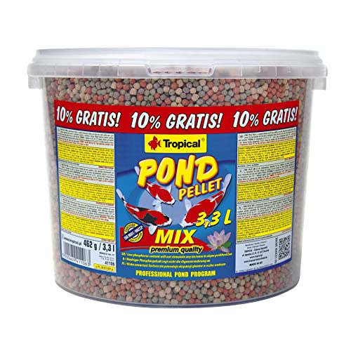 Pond Pellet Mix 3 3L 462g   Futter für Tropisches Pelletfutter für Zierfische im Gartenteich Farbfördernd mit reduziertem Phosphorgehalt