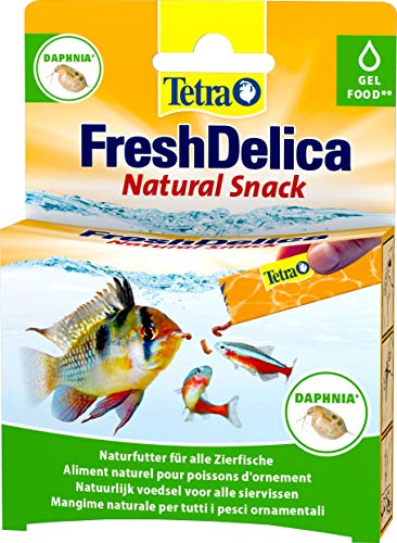 Tetra FreshDelica Daphnia - natürlicher Snack mit Wasserflöhen für Zierfische Leckerbissen in Gelee 16 x 3 g Beutel