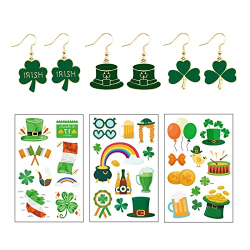 St. Patrick s Day Ohrringe grünes Kleeblatt Ohrringe Aufkleber irisches Kleeblatt Creolen St. Patrick s Day Geschenke für Frauen und Mädchen Sonstiges Andere