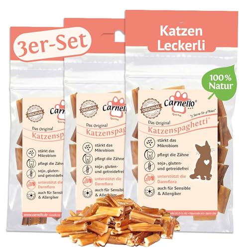 Carnello Katzen Leckerlies Katzenspaghetti Katzenleckerlies Katzen Sticks Katzen Snacks Katzensnack Leckerli Katze - Gesundheitsprodukte für Katzen 3 x 30g