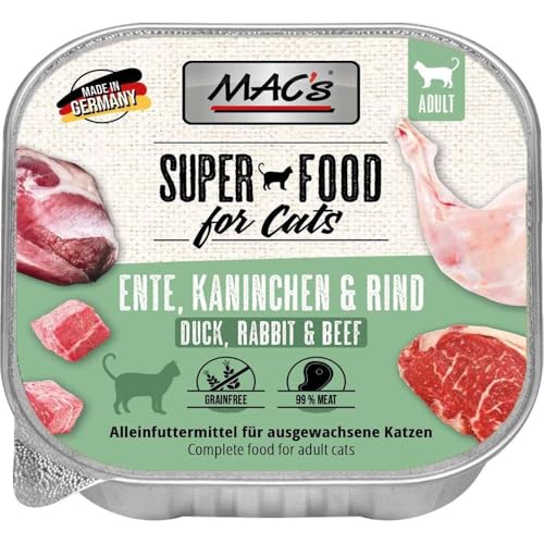 Mac s Katzenfutter getreidefrei Ente Kaninchen Rind 16er Pack 16 x 85 g