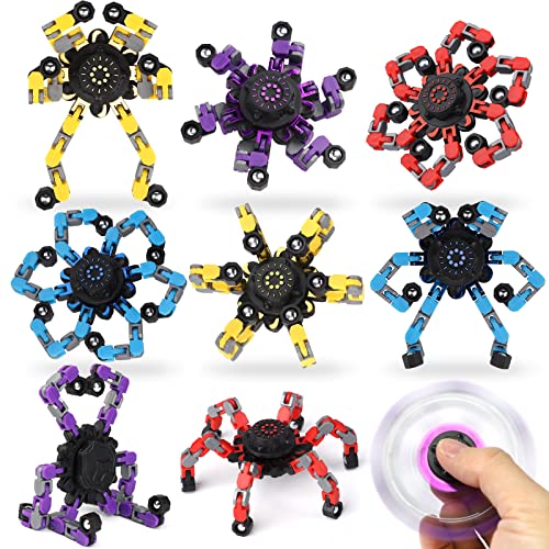 8PCS Roboter fÃ¼r Erwachsene DIY Verformbare Fingerspitze Gyro Hand Finger Spinning Schreibtisch Geburtstag Geschenk Klassenzimmer Preise Party Gunst Metall