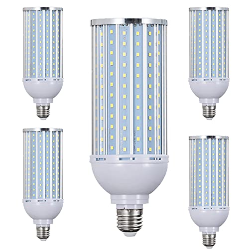 Ultra Bright 50W LED Corn Bulb 5000 Lumens Cool White 6000K E40 E27 LED Bulb Base Ideal for Garage Carport and Commercial Lighting AC85V 265V Pack of 5 15W White Light Bulbs