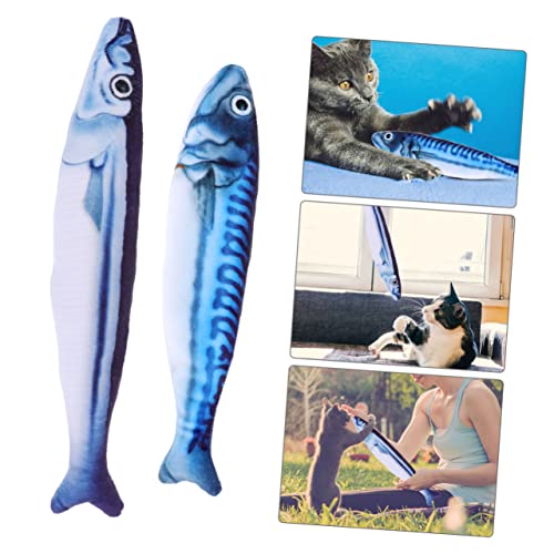 YARNOW 2 Stück Katzenminze Fisch Für Katzen Katze Wohnungskatzen Katzenministerspielzeug Matschig Neckisch Katzenspielzeug Mit Katzenminze Bunt Plüsch