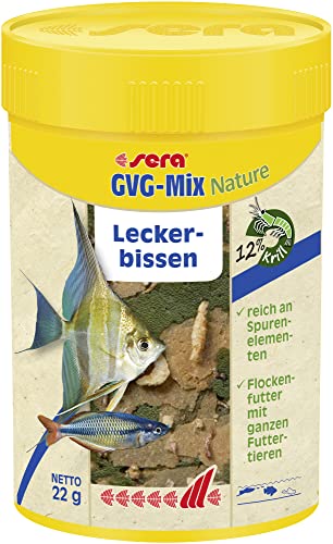 sera GVG-Mix Nature 100 ml der Leckerbissen aus Flocken Futtertieren fÃ¼r eine abwechslungsreiche ErnÃ¤hrung Flockenfutter fÃ¼rs Aquarium Fischfutter mit hoher Verwertbarkeit somit weniger Algen