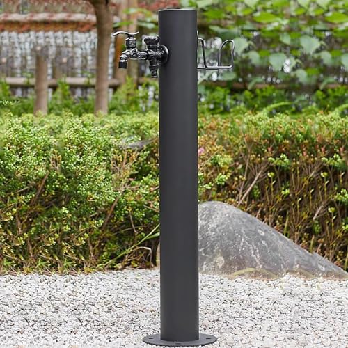 Freistehender Gartenwasserhahn und Schlauchhalter 10 5 x 50 cm Hydrantbrunnen für Autowäsche und Bewässerung Bodenmontage Outdoor-Wasserspiel