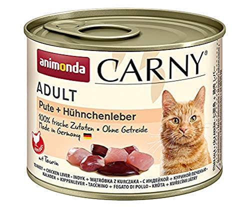 animonda Carny Adult Katzenfutter fÃ¼r ausgewachsene Pute HÃ¼hnchenleber 6x 200 g