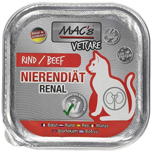 Mac s Katzenfutter getreidefrei Vetcare Rind Nierendiät 16er Pack 16 x 100g