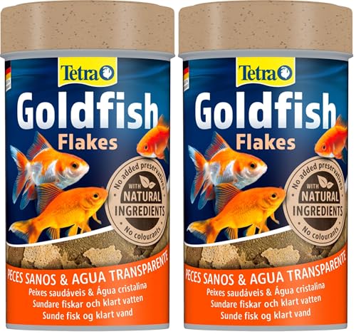 Tetra Goldfish Flakes Futter für alle Goldfische und andere Kaltwasserfische 100ml Packung mit 2
