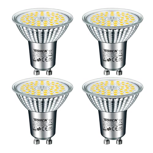 WSMCN GU10 LED Tageslichtweiß Lampe 10W Ersetzt 140W Halogen Leuchtmittel 1050 Lumen 5000K Reflektorlampe AC 230V Flimmerfrei Strahler 120 Abstrahlwinkel Spot Nicht Dimmbar Birnen 4 Stücke