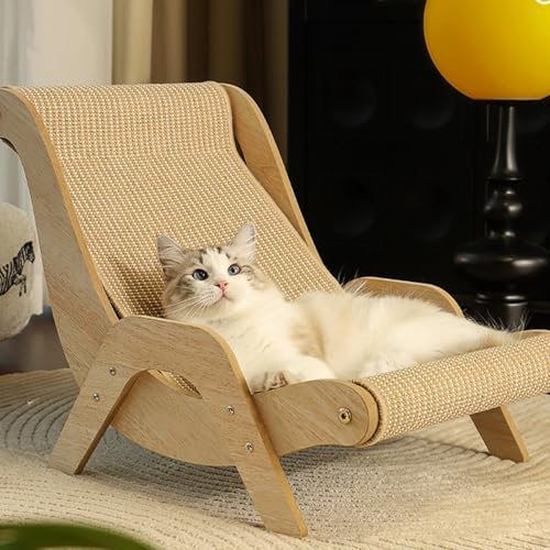 Jiimhte Katzenbett Katzen Sisal Stuhl Erhöhtes Katzenbett Sofa Aus Katzenstuhl Lounge Balkon Sisal Katzen-Hochbett Katzenbett Mit Hammock Katzenkratz Loungesessel Für Hunde Katzen Pool Zuhause