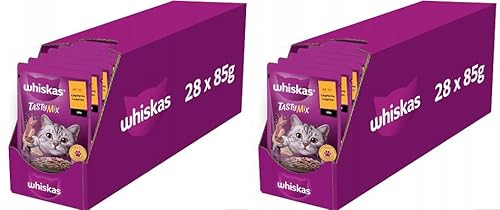 Whiskas Adult 1 Nassfutter für Katzen Duo Classic Combos in Gelee mit Rind und Geflügel 2 x 28 x 85g 56 Beutel
