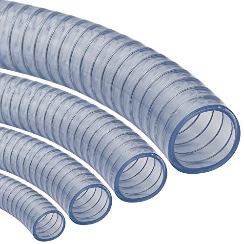 Saugschlauch TRANSPARENT Klar Spiralschlauch Förderschlauch Pumpen Druckschlauch   METERWARE 38 1 1 2