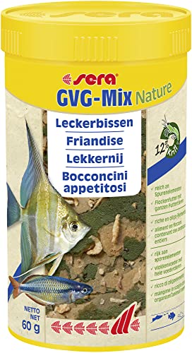 sera GVG Mix Nature 250 Leckerbissen aus Flocken Futtertieren für eine abwechslungsreiche Ernährung Flockenfutter fürs Aquarium hoher Verwertbarkeit somit weniger Algen