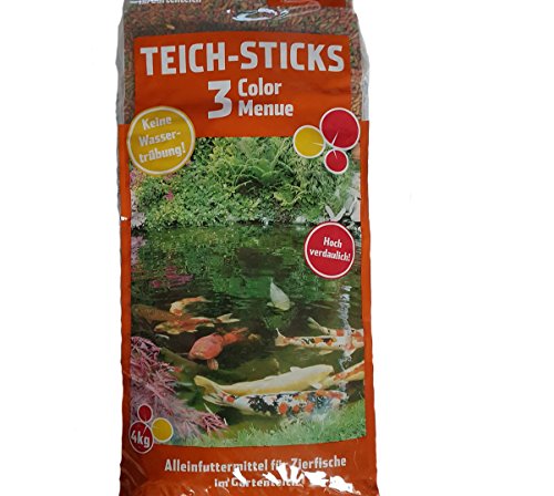 Pond-Star 3 Color Menü 4Kg Teichsticks Teichfutter Sticks Mix Futter Gartenteich Fischfutter