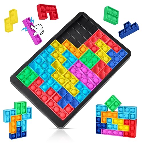 Ainiv Silikon Tangram für Anti Stress Relief Squeeze Intelligence Spiele Regenbogen IQ für