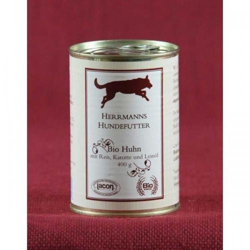 12 x Herrmanns Bio Gans mit Buchweizen Obst und Kokosmilch 400g Nassfutter Hundefutter
