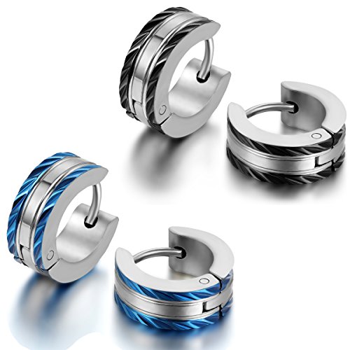 JewelryWe 2 Paare Gestüt Blau
