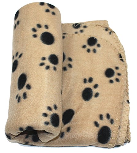 WZYuan Decke fÃ¼r Welpen Paw Prints Pet Kissen Kleine Hund Katze Bett weiche warme Schlafen Matte klein beige