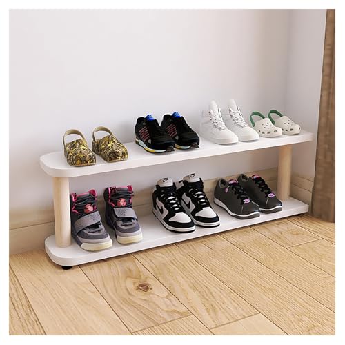 Schlankes Schuhregal aus Holz platzsparend 2-lagig Organizer für Kinder zum Aufhängen an der Tür Aufbewahrungslösung für Eingangsbereich und Flur 70 cm Höhe ideal für kleine Räume