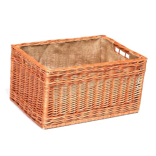 e-wicker24 Alles aus Weide Kaminkorb aus Naturweide Aufbewahrungskorb Korbgeflecht Holzkorb Natur Jute