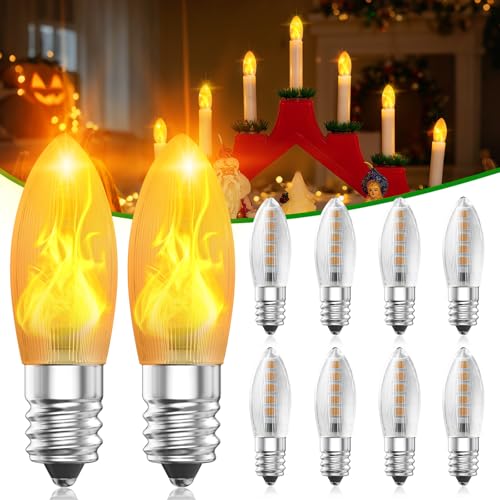 BrightArkück 15 55V 0.2Wühbirneß 1800K Flammeneffekt Licht Flackernde Effekt Flackerlicht für Halloween Brennstellen Lichterketten Schwibbogen Weihnachtsbaum