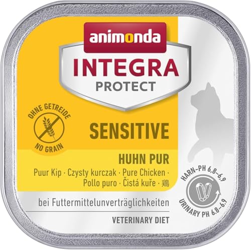 animonda INTEGRA PROTECT Sensitive Huhn Pur 16x 100g Diätfutter bei Futtermittelallergie sensitives Katzenfutter für allergische Katzennassfutter ohne Getreide
