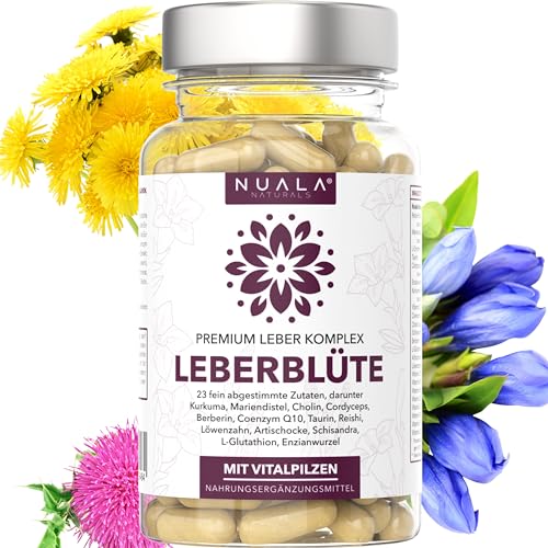 NEU 23-fach LEBERBLÜTE I 20-Tage Intensivkur mit Cholin zur Unterstützung der Leber I Mariendistel Artischocke Löwenzahn Reishi Schisandra Cordyceps Enzianwurzel Vitamin B Komplex