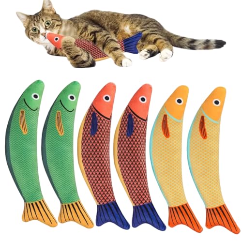 YUPZAR 6 Stück Katzenspielzeug Fisch Katzenminze Spielzeug Interaktives Spielzeug Geschenke für Begleitkätzchen