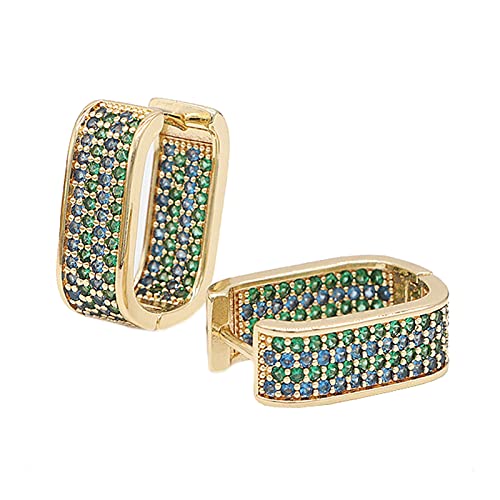 KONFEN Ohrringe Creolen Gold Ohringen Damen Klein mit Zirkonia Strass Ohrring Hoop Earrings Ohr Creolen Ohringe Ohrboutons Oringe Hypoallergen Geometric Ohrmuschel Schmuck für Mädchen Gold