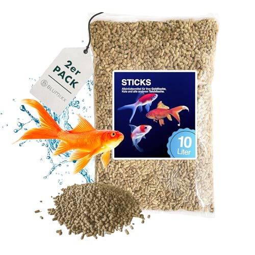  Mix einfarbig 20 Liter 2X 10 L Beutel Premium Alleinfuttermittel Koifutter Goldfischfutter Teichfutter Teichfischfutter mit Vitaminen Tricolore Nicht Trübend
