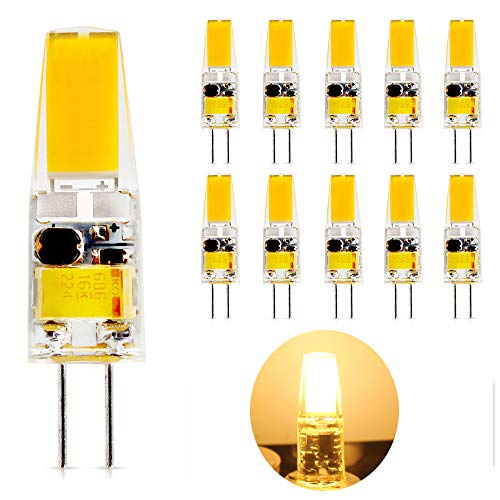 Mengjay 10 Stück G4 LED Cob Lampe Ersatz für 25W Halogenlampen 12V AC DC 2.5W 3000K Warmweiß LED Birnen 200Lumens LED Leuchtmittel