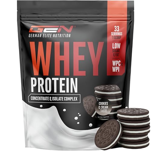    1000g Cookies Cream   Isolate Anteil   Instant lösliches Eiweiss BCAA EAA   German Elite Nutrition