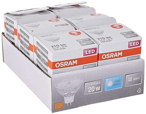OSRAM Star Reflektor LED-Lampe für GU5.3-Sockel klares Glas Kaltweiß 4000K 210 Lumen Ersatz für herkömmliche 20W-Leuchtmittel nicht dimmbar 6-er Pack
