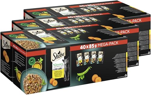 SHEBA Portionsbeutel Mega-Pack Nature s Collection in Gelee Geflügel Variation 3 x 40 x 85g