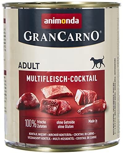animonda GranCarno adult Hundefutter Nassfutter erwachsene Hunde Multifleisch Cocktail 6x 800 g