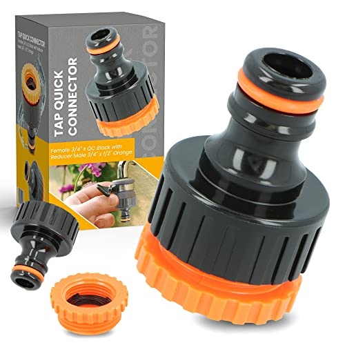 Hahnverbinder 1  IG mit Reduzierung 3 4  AG x 1 2  IG Wasserhahn Anschluss Verbinder Gartenschlauch Adapter Hahnstück Für Wasserhähne Mit Gewinde Garten Schlauch Hahnanschluss Bewässerungssystem