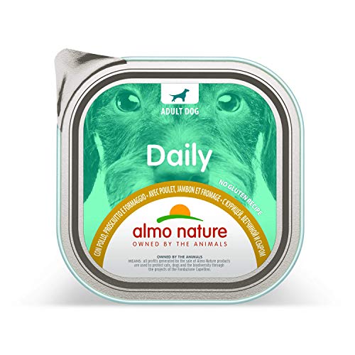 almo nature Daily Nassfutter für Hunde mit Huhn Schinken und Käse Ohne Gluten 9er Pack 9x300 g