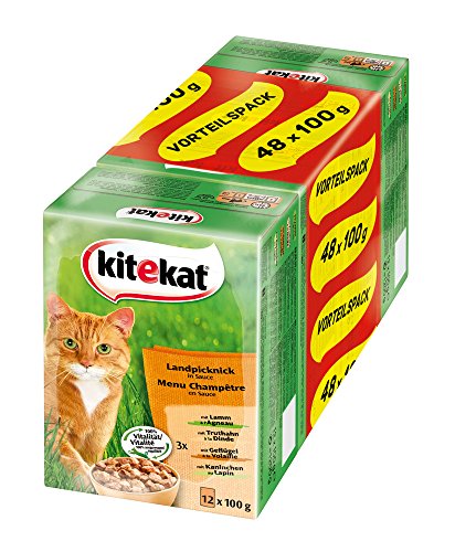 Kitekat Katzenfutter Landpicknick in Soße 48 Beutel 48 x 100 g