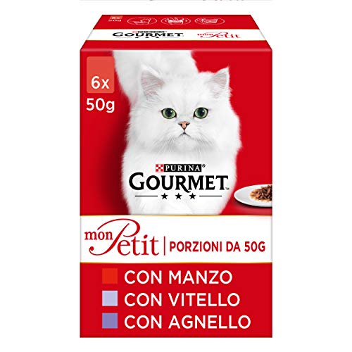 Purina Gourmet Mon Petit Feuchtigkeit Katze mit Rind Kalbsleder und Lamm 48 Beutel 50 g