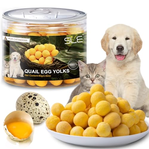 Gefriergetrocknete Wachteleigelb Katzensnacks Cat Treats Knuspriger Wachteleigelb Katzenleckerlis Treats Hundeleckerlis Gesunde leckere Snacks für Katzen Hunde Training