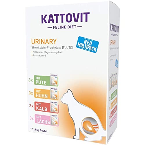 Kattovit Urinary Multipack 12 x 85 g DiÃ¤t-Alleinfuttermittel fÃ¼r Katzen mit 4 verschiedenen Sorten im Friscchebeutel
