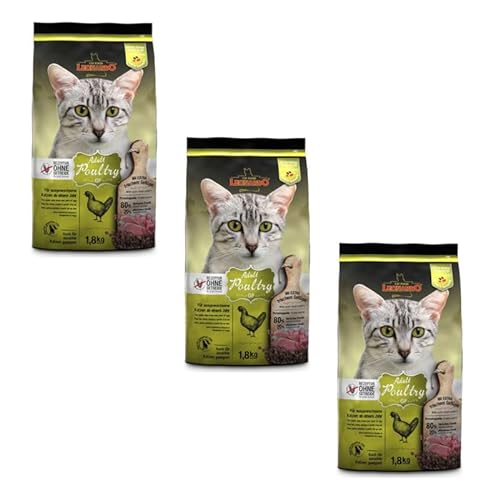 LEONARDO Adult GF Poultry 3er Pack 3 x 300 g Trockenfutter für ausgewachsene Katzen Ideal bei Futterunverträglichkeiten Für Sensible Katze Getreidefrei
