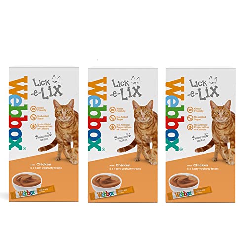 Webbox Lick-E-Lix Yoghurty Leckerli mit Hähnchen 5 X 15g Tüten 3er Pack