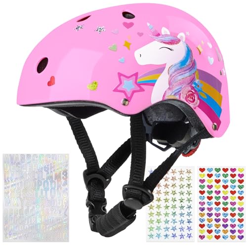 Kinder Fahrradhelm Einhorn Helm Unicorn Castle Verstellbarer Kinderhelm für Fahrrad Skateboard Scooter Skaten 3-8 Jahre