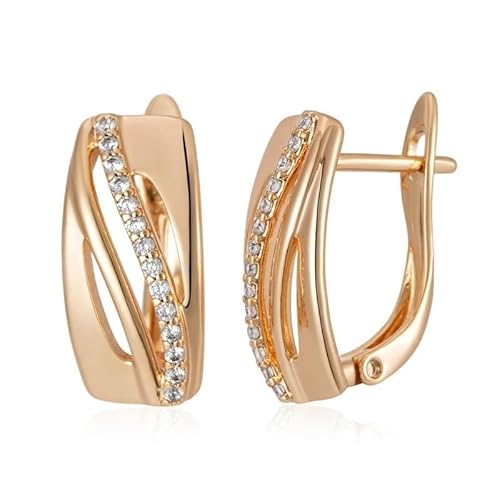 Ohrringe Ohrhänger Creole 585 RG Rosegold Rotgold mit Zirkonia Edelstein- 120