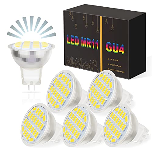 MR11 GU4 LED Lampen 3W AC DC 10-30V Kaltweiß 6000K 300LM Ersatz für 30W MR11 Halogenlampen Nicht Dimmbar Kein Flimmern 6er Pack
