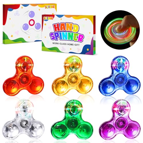 SCIONE 6 Stück Kristall LED Licht für Mini LED Light up für Kleinkinder Glow in The Dark Party Supplies Stressabbau für