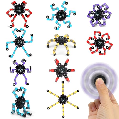 Robot Fidget Spinner 10 Stück DIY Verformbare Fingerspitze Gyro Deformation Chain Transformator Mechanische Fingertip Spielzeug Geschenke Klassenzimmer Mitgebsel Geburtstag Party